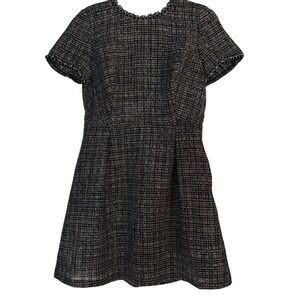 Solitaire Tweed Dress Pearl‎ Trim Career Party Cocktail Dress Size 6